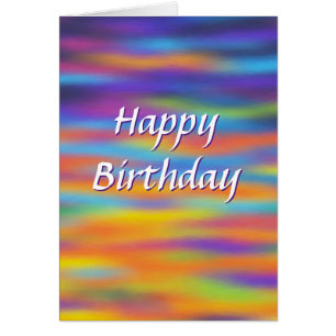 Colourful Abstract Desert Sunset Birthday Card