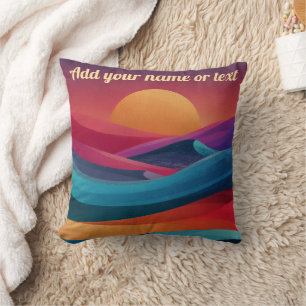 Colourful Abstract Desert Sunset Personalised Cushion