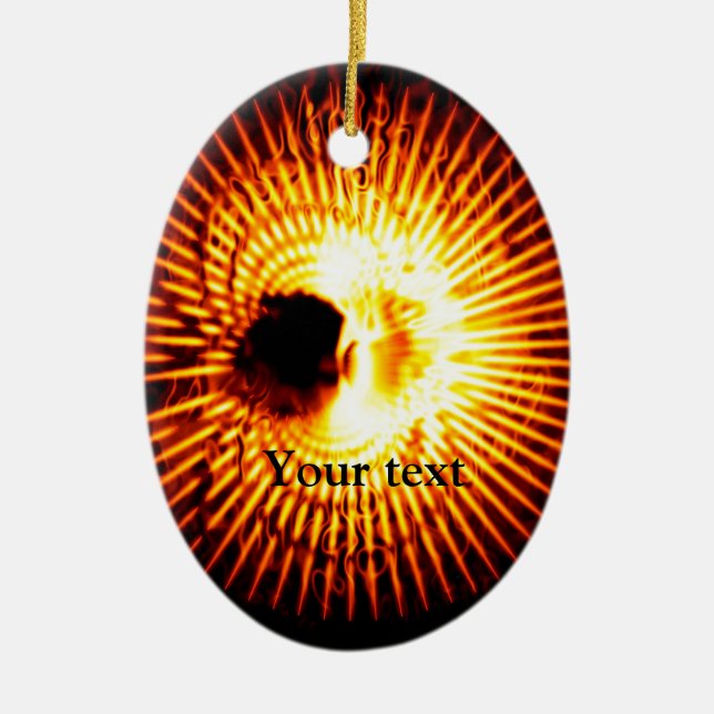Colourful abstract design ceramic tree decoration (Front)