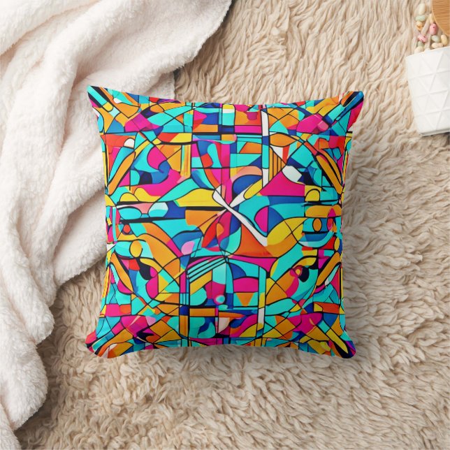 Colourful Abstract Design Cushion (Blanket)