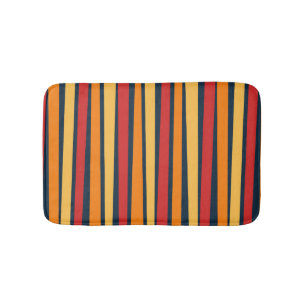 Colourful abstract design with lines bath mat