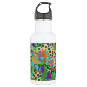 Colourful Abstract Digital Art with Squares 532 Ml Water Bottle