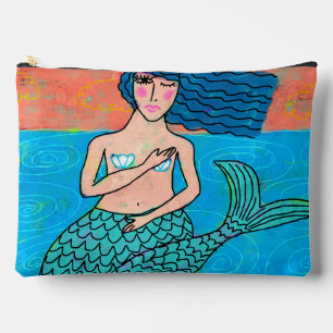 Colourful Abstract Digital Mermaid Painting  Accessory Pouch