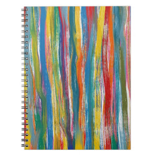 Colourful Abstract: Digital Oil Painting Lines Notebook