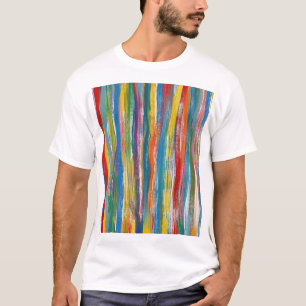 Colourful Abstract: Digital Oil Painting Lines T-Shirt