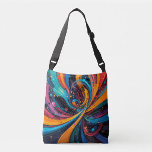 Colourful Abstract Digital Painting Crossbody Bag
