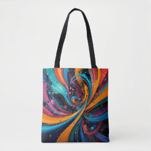 Colourful Abstract Digital Painting Tote Bag