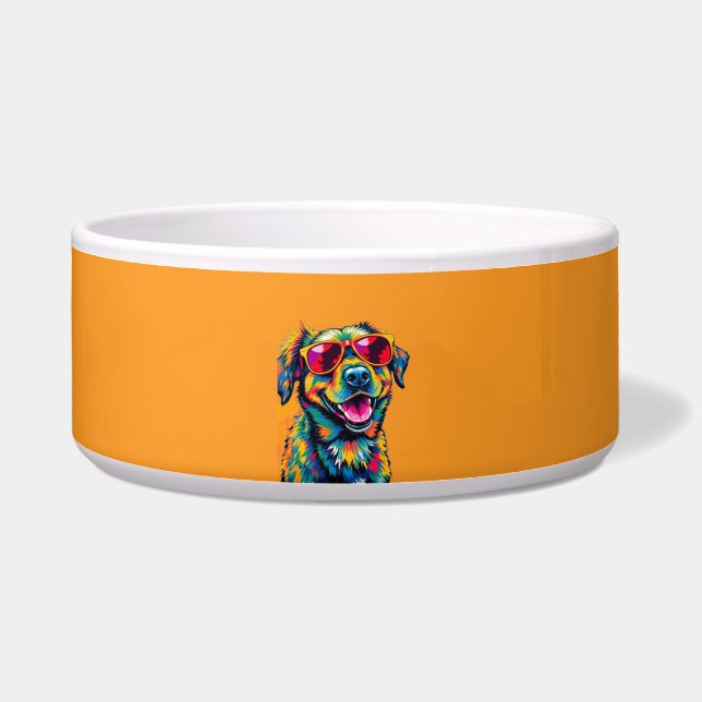 Colourful Abstract Dog with Sunglasses (Front)