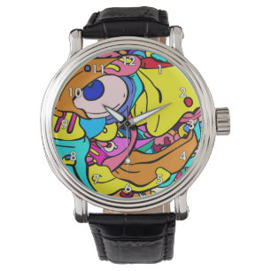 Colourful Abstract Doodle Art Watch