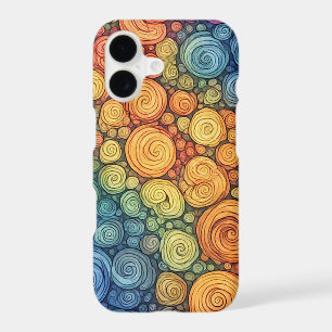 Colourful Abstract Doodle Swirl Pattern