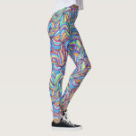 Colourful Abstract Doodle Swirl Pattern, Fun Leggings<br><div class="desc">Super fun leggings featuring a colourful abstract doodle swirl pattern. Perfect for a night out,  concert,  festival,  yoga workout or everyday wear.</div>