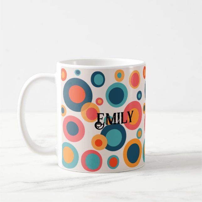 Colourful Abstract Dots Coffee Mug (Left)