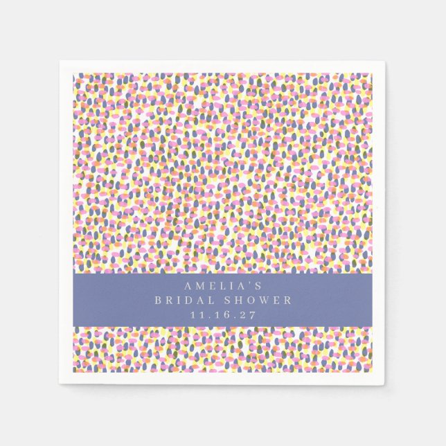 Colourful Abstract Dots Graduation Party Custom Napkin (Front)