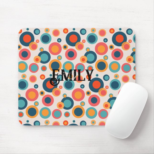 Colourful Abstract Dots Mouse Mat (With Mouse)