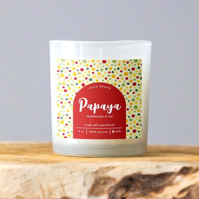 Colourful Abstract Dots Retro Candle Label Design (Creator Uploaded)