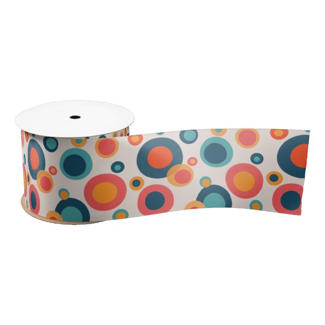 Colourful Abstract Dots Satin Ribbon (Spool)