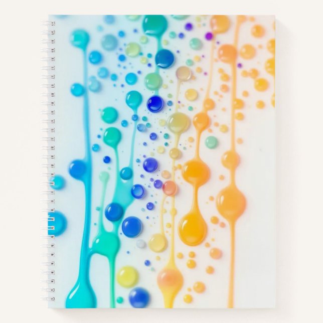 Colourful Abstract Droplet Art Notebook (Front)