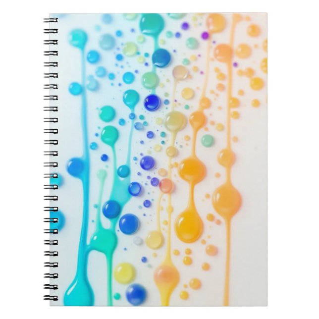 Colourful Abstract Droplet Art Notebook (Front)