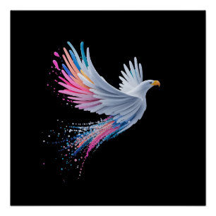 Colourful Abstract Eagle Design Poster
