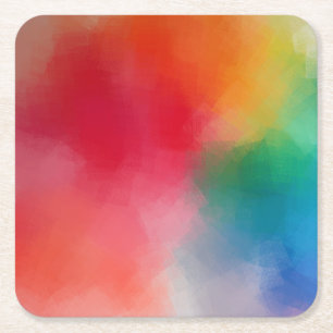 Colourful Abstract Elegant Blank Template Custom Square Paper Coaster