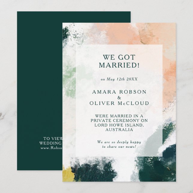 Colourful Abstract Elopement Announcement (Front/Back)