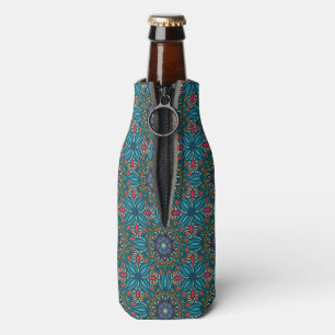 Colourful abstract ethnic floral mandala pattern bottle cooler