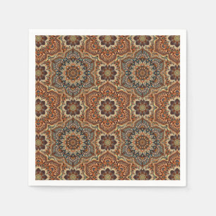 Colourful abstract ethnic floral mandala pattern d napkin