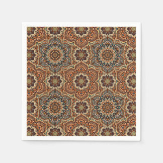 Colourful abstract ethnic floral mandala pattern d napkin
