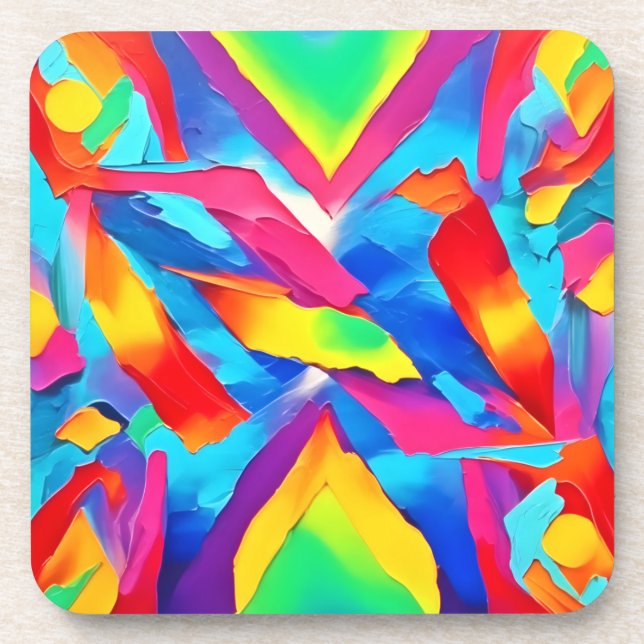 Colourful Abstract Expressionism Art Coaster (Front)
