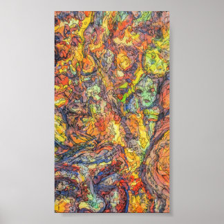 Colourful Abstract Expressionism Painting  Poster