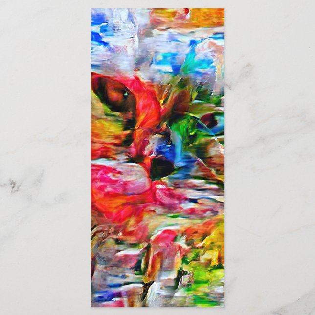 Colourful Abstract Expressionist Cat Art Print" Menu (Front)