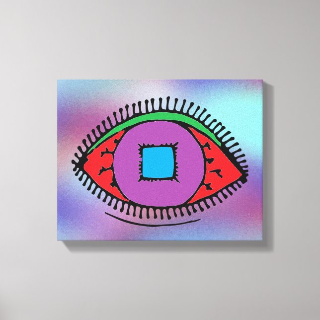 Colourful Abstract Eye Drawing Canvas Print (Front)