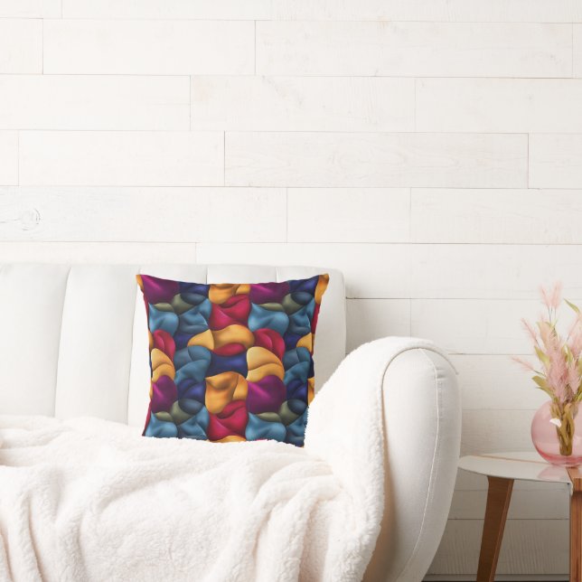 Colourful Abstract Fabric Pattern Cushion (Couch)