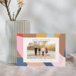 Colourful Abstract Family Photo Bright Festive  Holiday Card<br><div class="desc">Wish your friends and family a Happy Holidays with these beautiful cards featuring your favourite photo and a beautiful colourful abstract design.</div>
