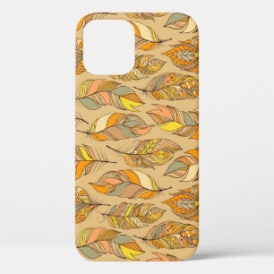 Colourful Abstract Feathers: Vintage Pattern iPhone 12 Case
