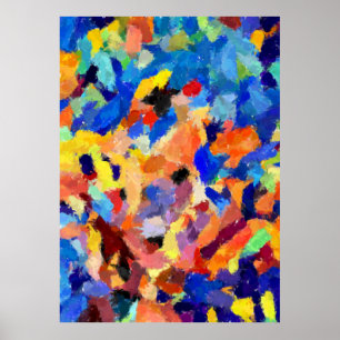 Colourful Abstract finger painting art Poster