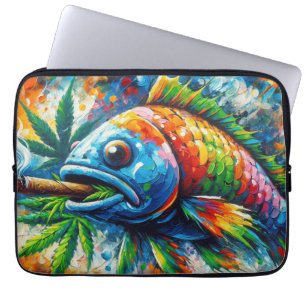 Colourful Abstract Fish Wall Decor Art Laptop Sleeve