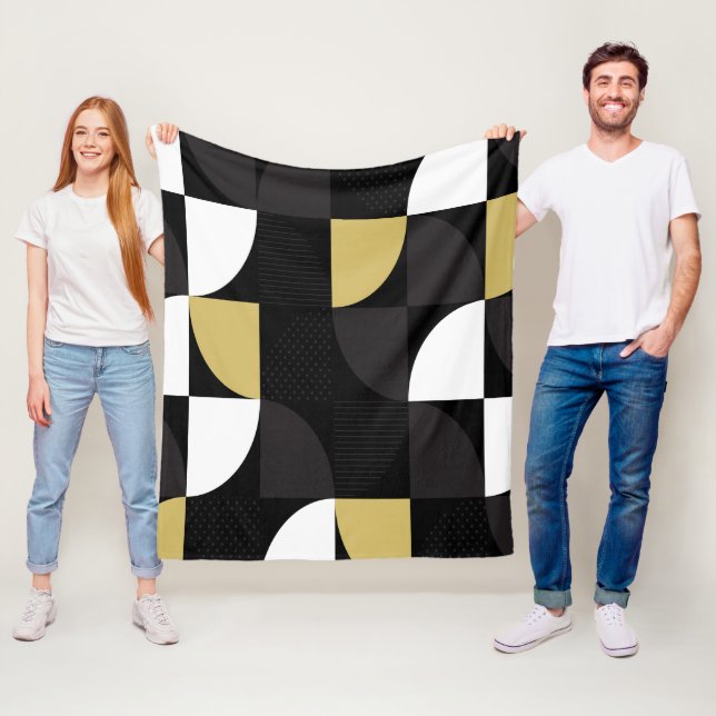 Colourful Abstract Fleece Blanket (In Situ)