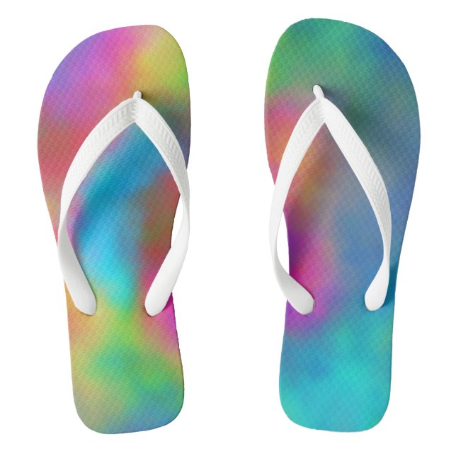 Colourful Abstract Flip Flops (Footbed)