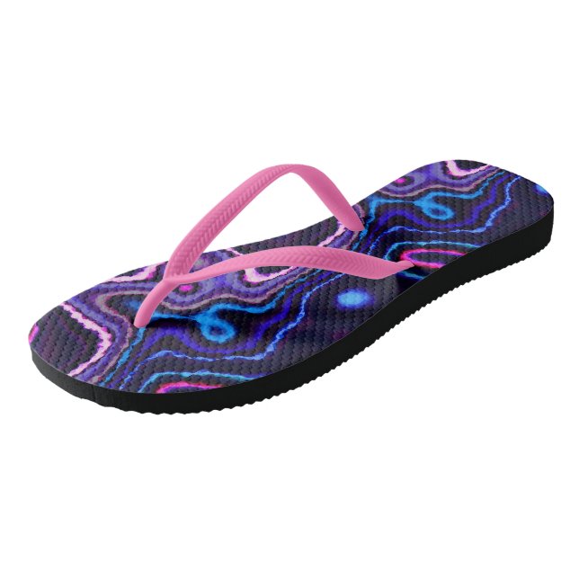Colourful Abstract Flip Flops (Angled)