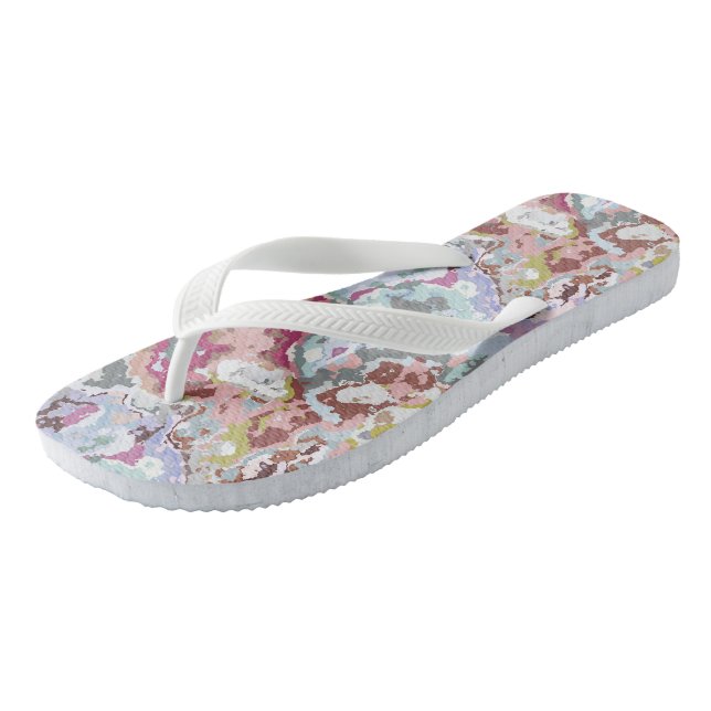 Colourful Abstract Flip Flops (Angled)