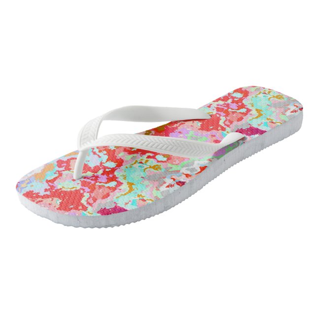 Colourful Abstract Flip Flops (Angled)
