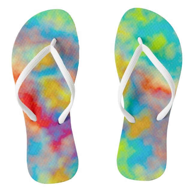 Colourful Abstract Flip Flops (Footbed)