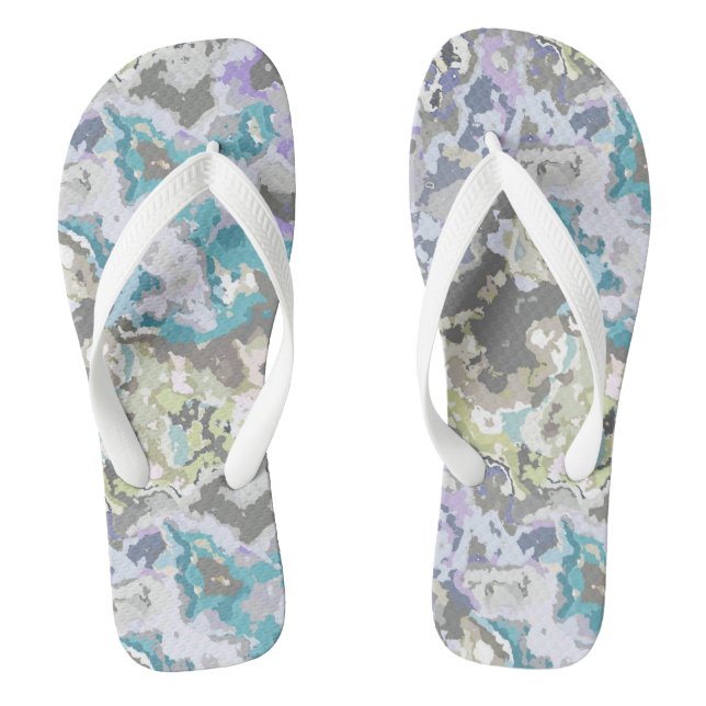 Colourful Abstract Flip Flops (Footbed)
