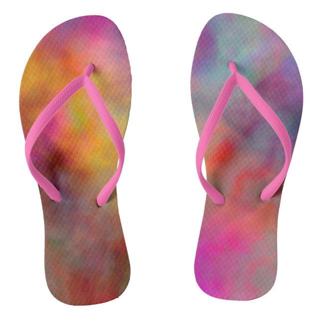 Colourful Abstract Flip Flops (Footbed)