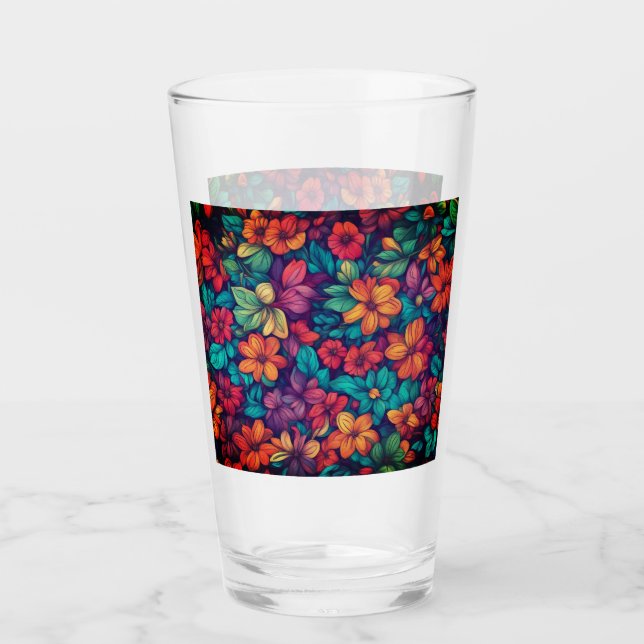 Colourful Abstract Floral #44 Glass (Front)