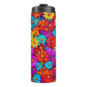 Colourful Abstract Floral #71 - Thermal Tumbler