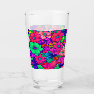 Colourful Abstract Floral #77 Glass