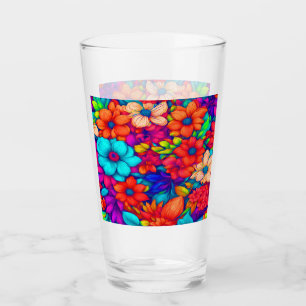 Colourful Abstract Floral #79  Glass