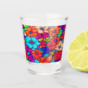 Colourful Abstract Floral #79 Shot Glass